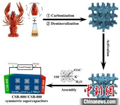 科研新发现：小龙虾壳助力制备高性能电极材料