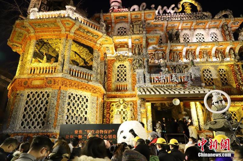 中国瓷房子首开免费夜游 光影互动传递动物保护理念
